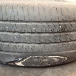 bad tire on a Volkswagen