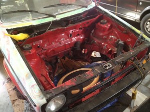 Stripped MK1 Cabriolet engine bay