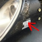damaged VW beetle headlight